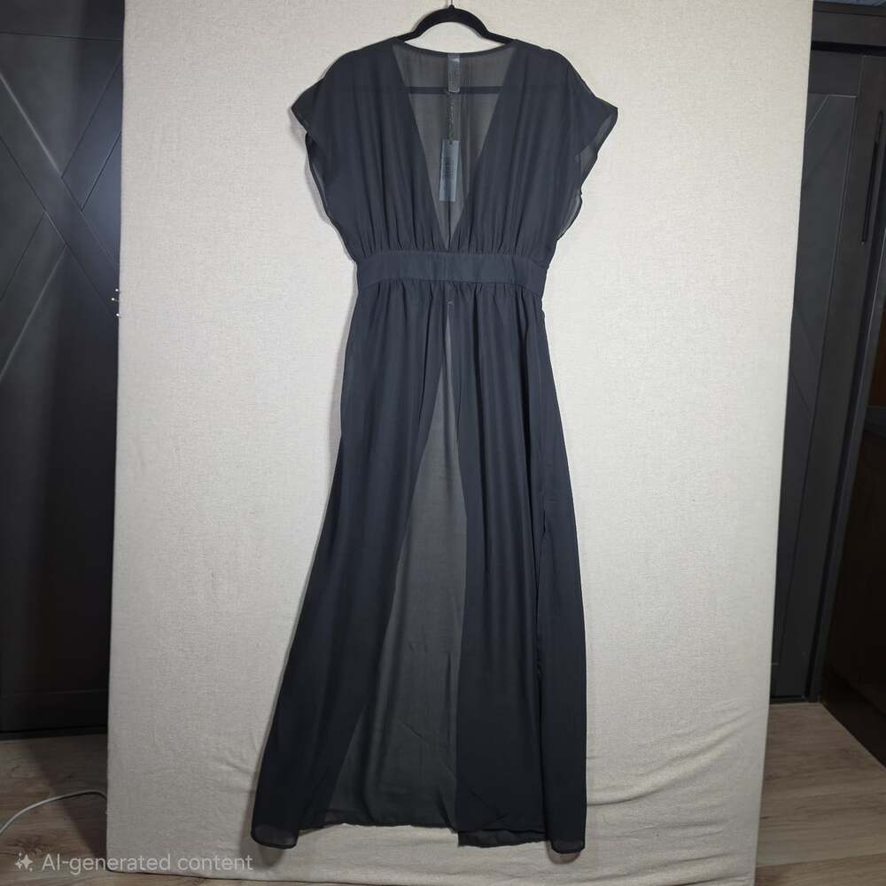Wolfe & Whistle Open Front Maxi Dress Duster Womens 8 Deep V Tropical Maxi Fairy - Picture 15 of 16